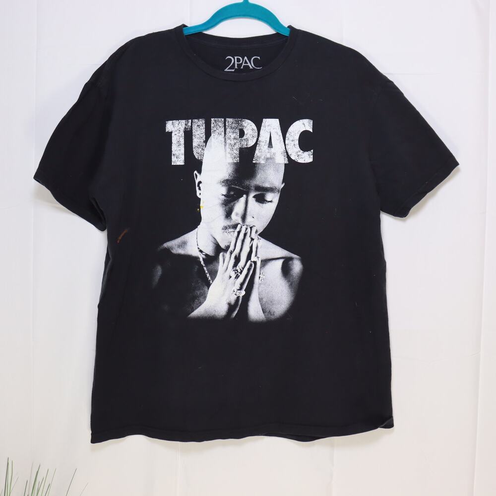 Vintage 2Pac Tupac Shakur Graphic T-Shirt XL Black Hip‎ Hop Rap Streetwear Tee